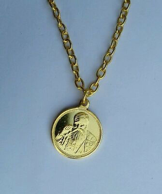 Gold Tone Two in One Punjabi Sikh 1 Ek Onkar Guru Nanak Ji Pendant + Chain C5