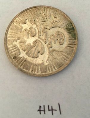 Om Goddess of wealth Lakshmi Ganesh Good Luck Coin Gift Token H41 Silver Plated