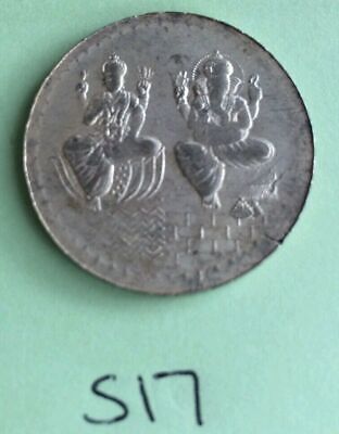 Silver Plated Laxmi Ganesh Ji Hindu Legends Good Luck Coin Gift XMas Token S17