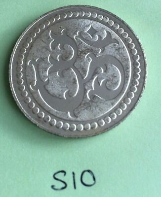 Silver plated Laxmi Ganesh Ji Hindu OM Legend Good Luck Coin Gift for XMas S10