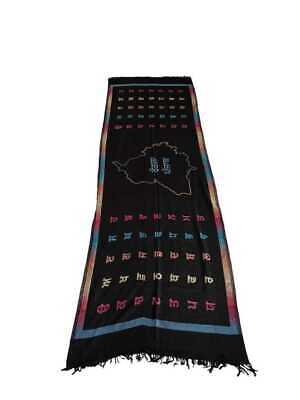 Gurmukhi Urra Airra Alphabet Panjabi Woolen Shawl Rangla Punjab India Stole Lohi
