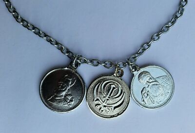 Punjabi Sikh 1 Ek Onkar Guru Nanak Ji Guru Gobind Ji Khanda Pendants Chain C12