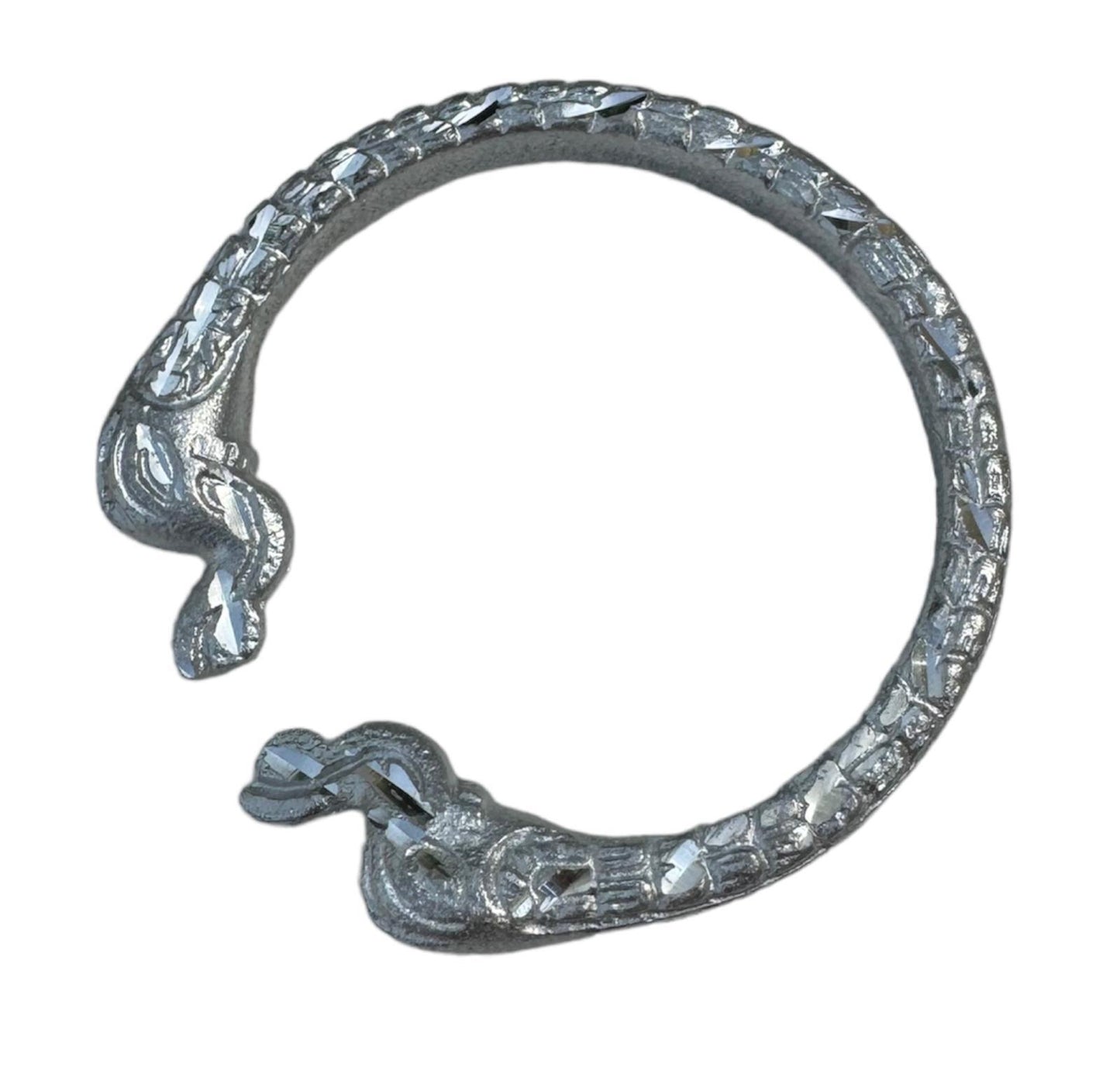 Silver Kara Aluminium Kada Lion or Elephant Adjustable Sikh Singh Bangle PP32