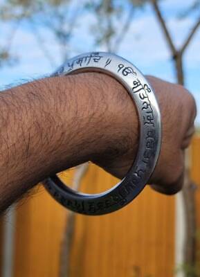 Mool mantar sarbloh kara bangle singh kaur khalsa chakri kada sikh iron kada c17