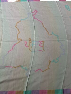 Gurmukhi Urra Airra Alphabet Panjabi Woolen Shawl Punjab Map India Stole Gp4 Loi