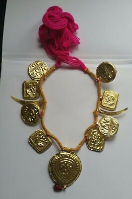 Punjabi Folk Cultural Bhangra Gidha Kaintha Taweets in Pink thread necklace T4
