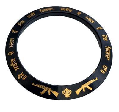 Sant bhindranwale kara gurmukhi kada black gold colour sikh singh bangle e11