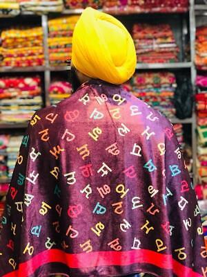 Gurmukhi Urra Airra Alphabet Panjabi Velvet Shawl Punjabi Indian Stole Warm Lohi