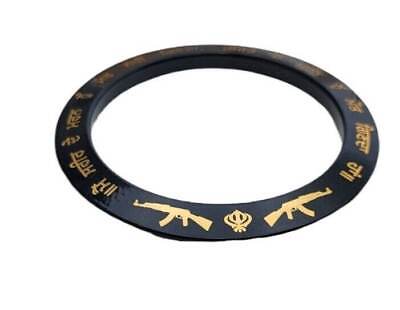 Sant bhindranwale kara gurmukhi kada black gold colour sikh singh bangle e11
