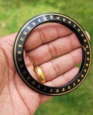 Sant bhindranwale kara gurmukhi kada black gold colour sikh singh bangle e11