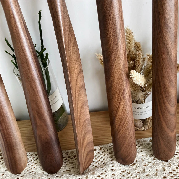Black Walnut wooden Professional Shoe Horn Flexible Long Handle Shoehorn Useful Shoe Lifter Professional Shoe Spoon Home Tools