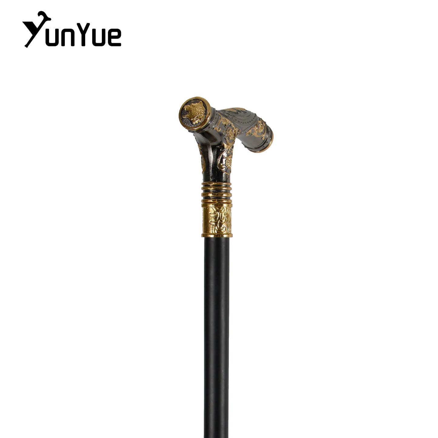 Black Gold Bears Metals Carving Walking Cane Gentleman Collections Fashion Elegant Walking Stick Cosplay Film Props Party Cane