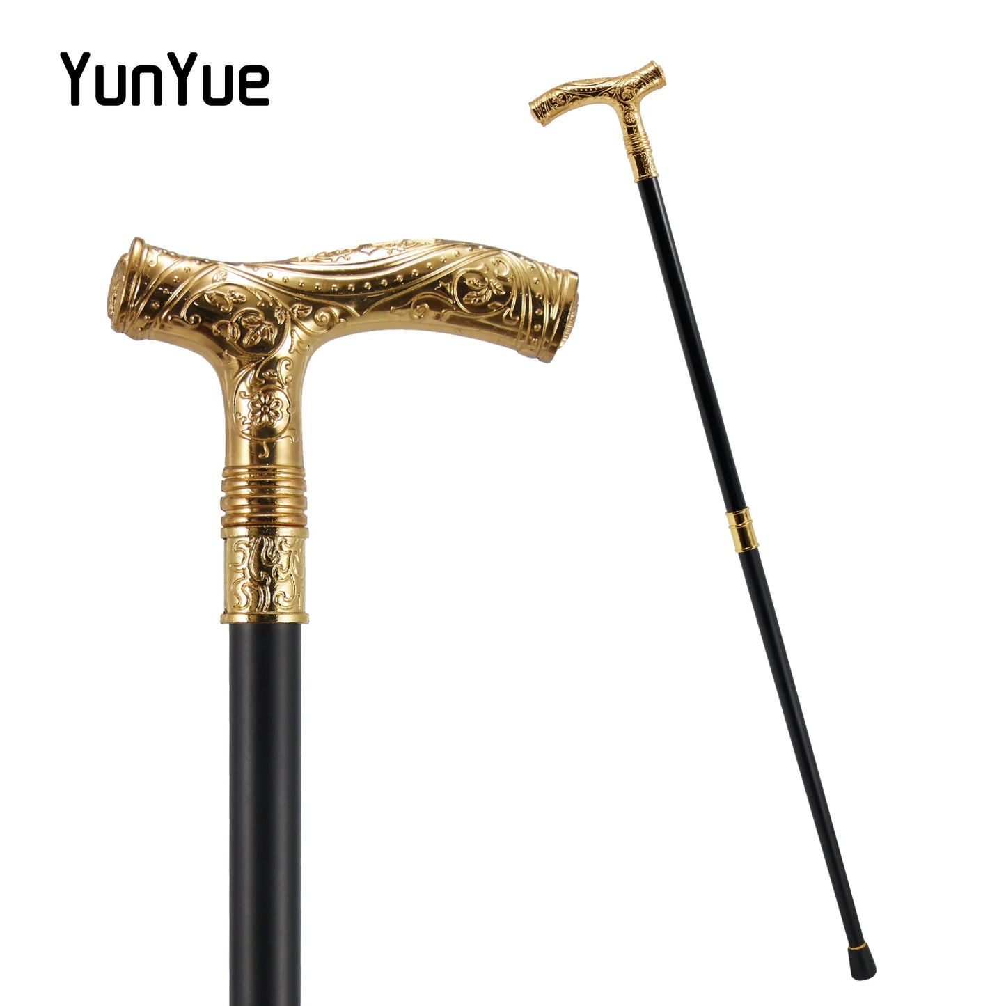 Gold Wolf Metals Carving Walking Cane Gentleman Art Decorative Fashion Elegant Walking Stick Lady Cosplay Film Props Party Cane