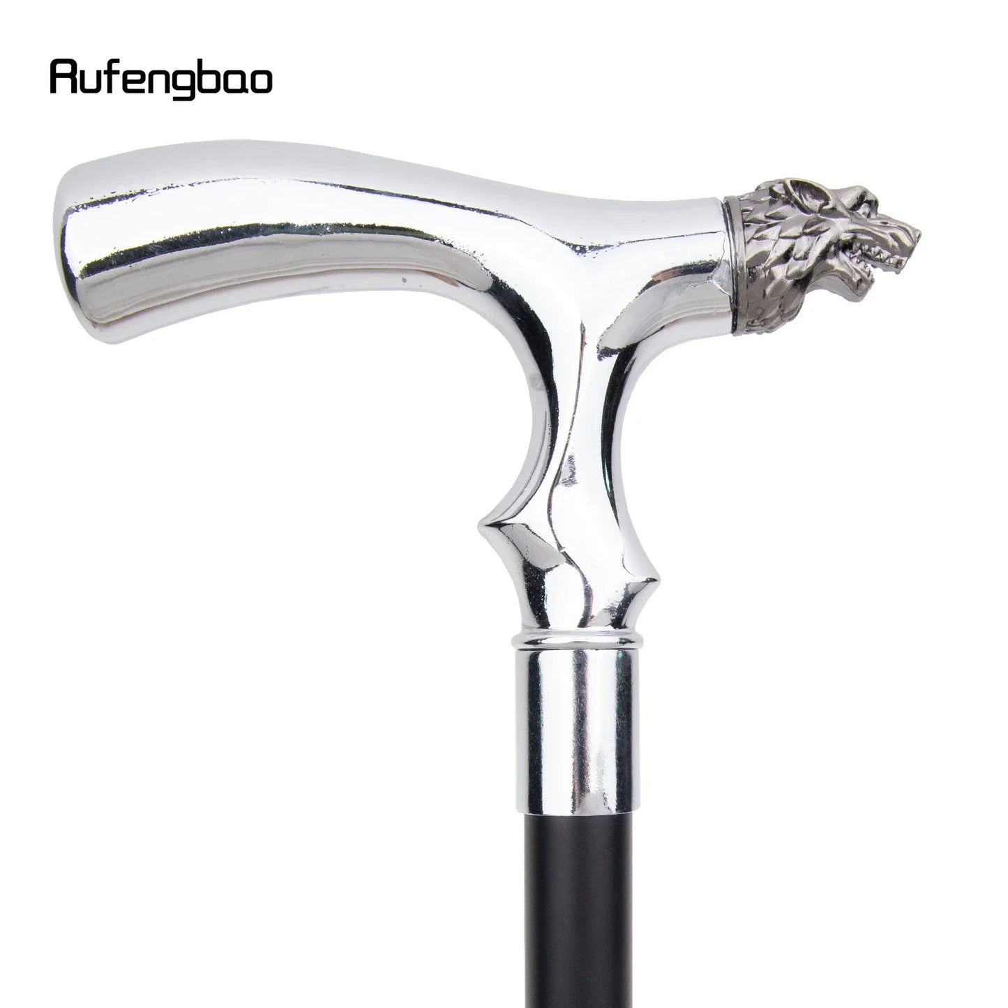 White Lion Head T Shape Walking Cane Fashion Decorative Walking Stick Gentleman Elegant Cosplay Cane Knob Crosier 93cm