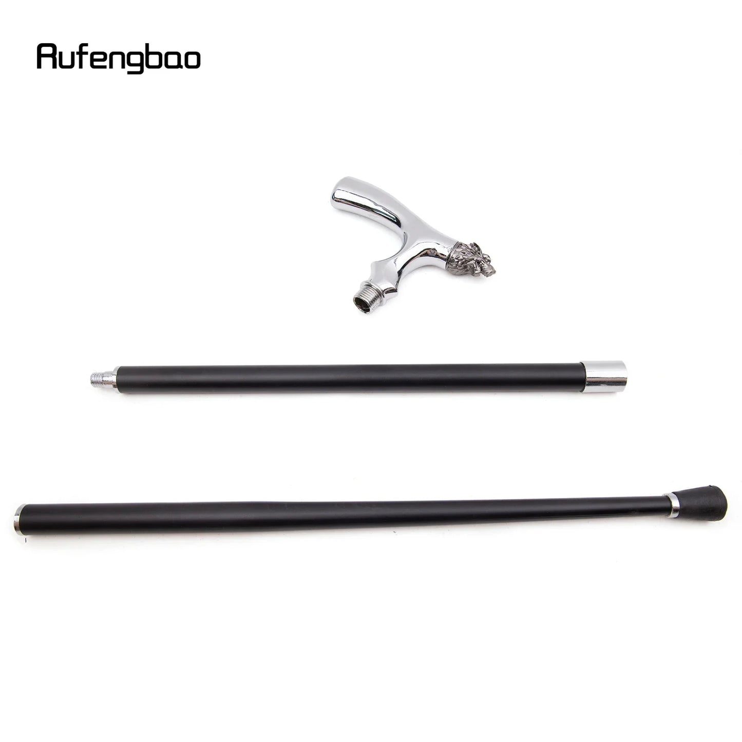 White Lion Head T Shape Walking Cane Fashion Decorative Walking Stick Gentleman Elegant Cosplay Cane Knob Crosier 93cm