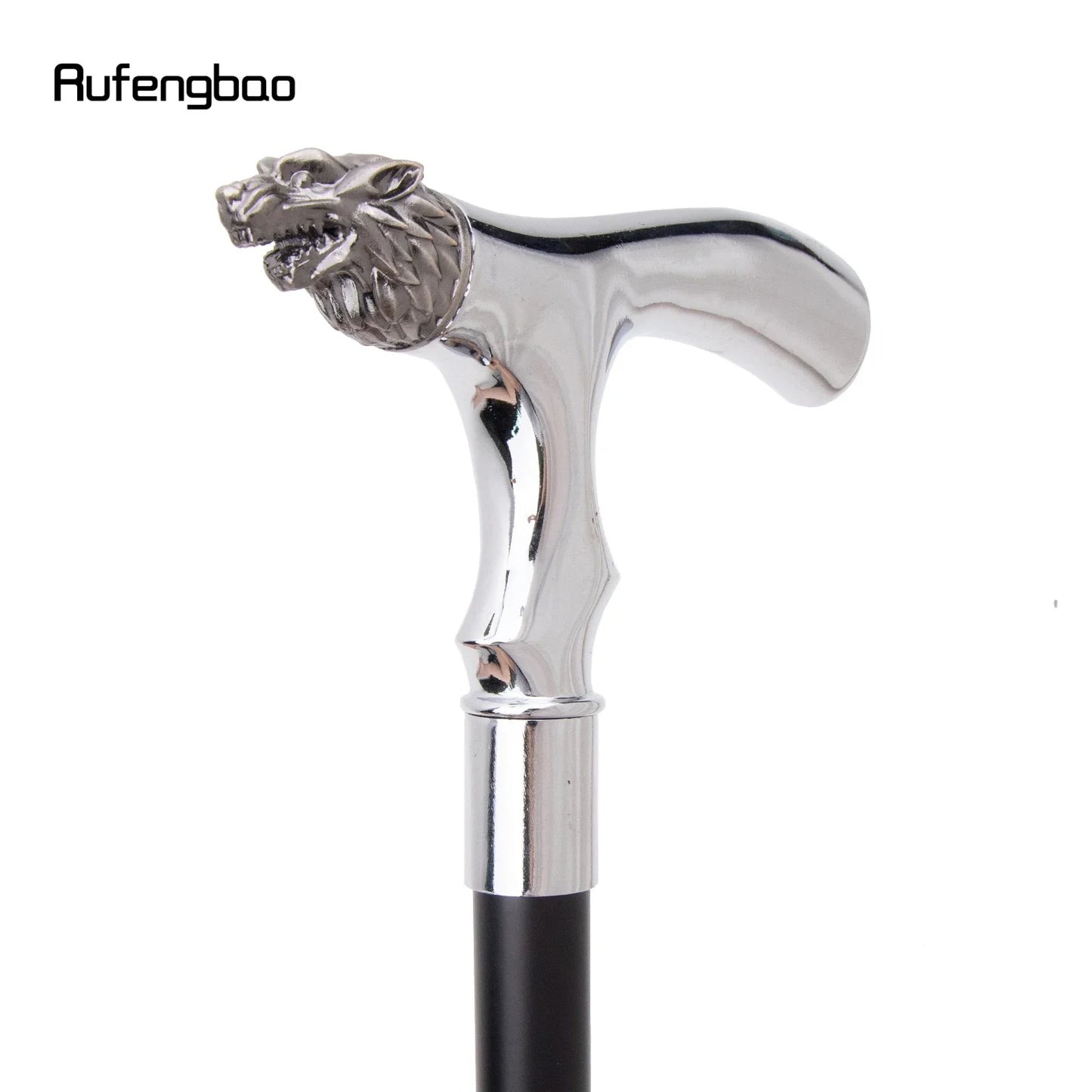 White Lion Head T Shape Walking Cane Fashion Decorative Walking Stick Gentleman Elegant Cosplay Cane Knob Crosier 93cm