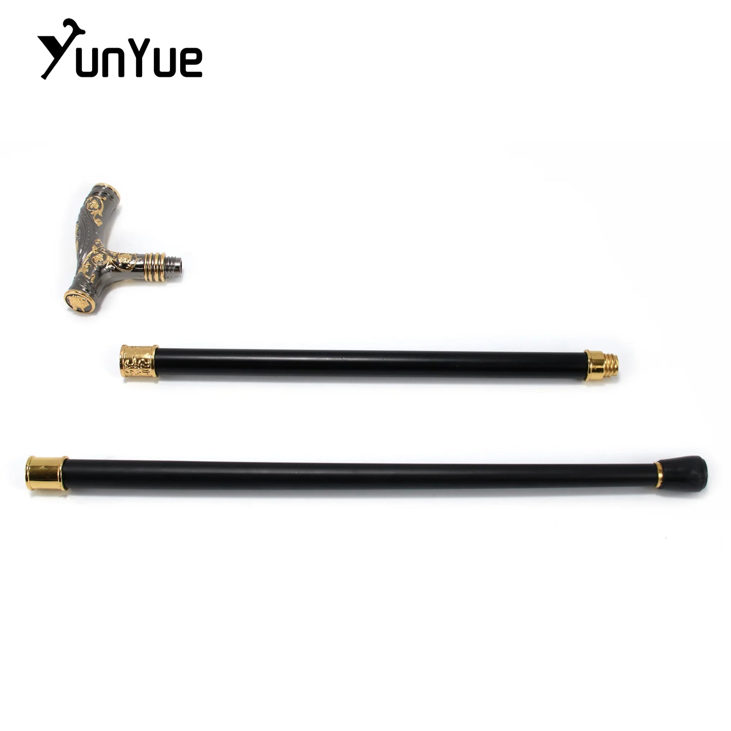Black Gold Bears Metals Carving Walking Cane Gentleman Collections Fashion Elegant Walking Stick Cosplay Film Props Party Cane