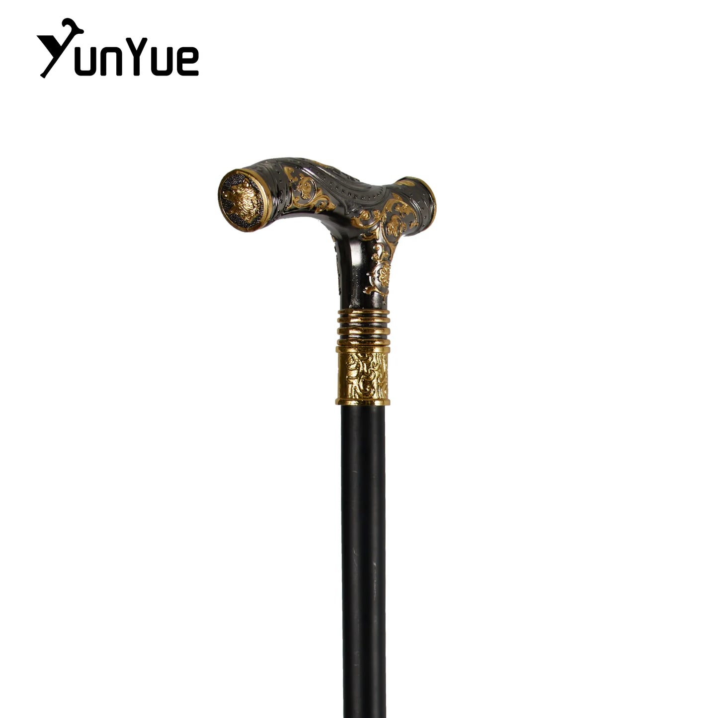 Black Gold Bears Metals Carving Walking Cane Gentleman Collections Fashion Elegant Walking Stick Cosplay Film Props Party Cane