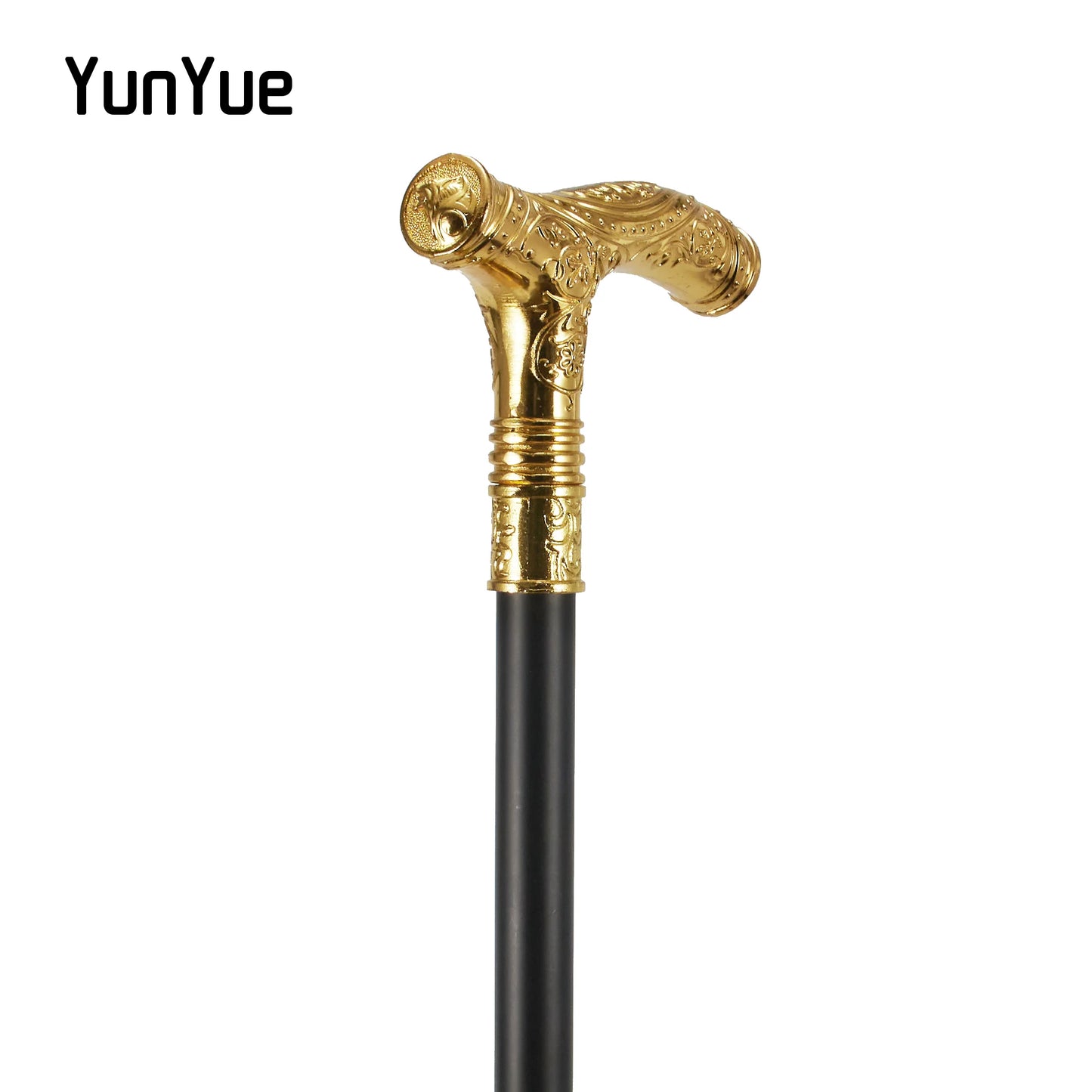 Gold Wolf Metals Carving Walking Cane Gentleman Art Decorative Fashion Elegant Walking Stick Lady Cosplay Film Props Party Cane