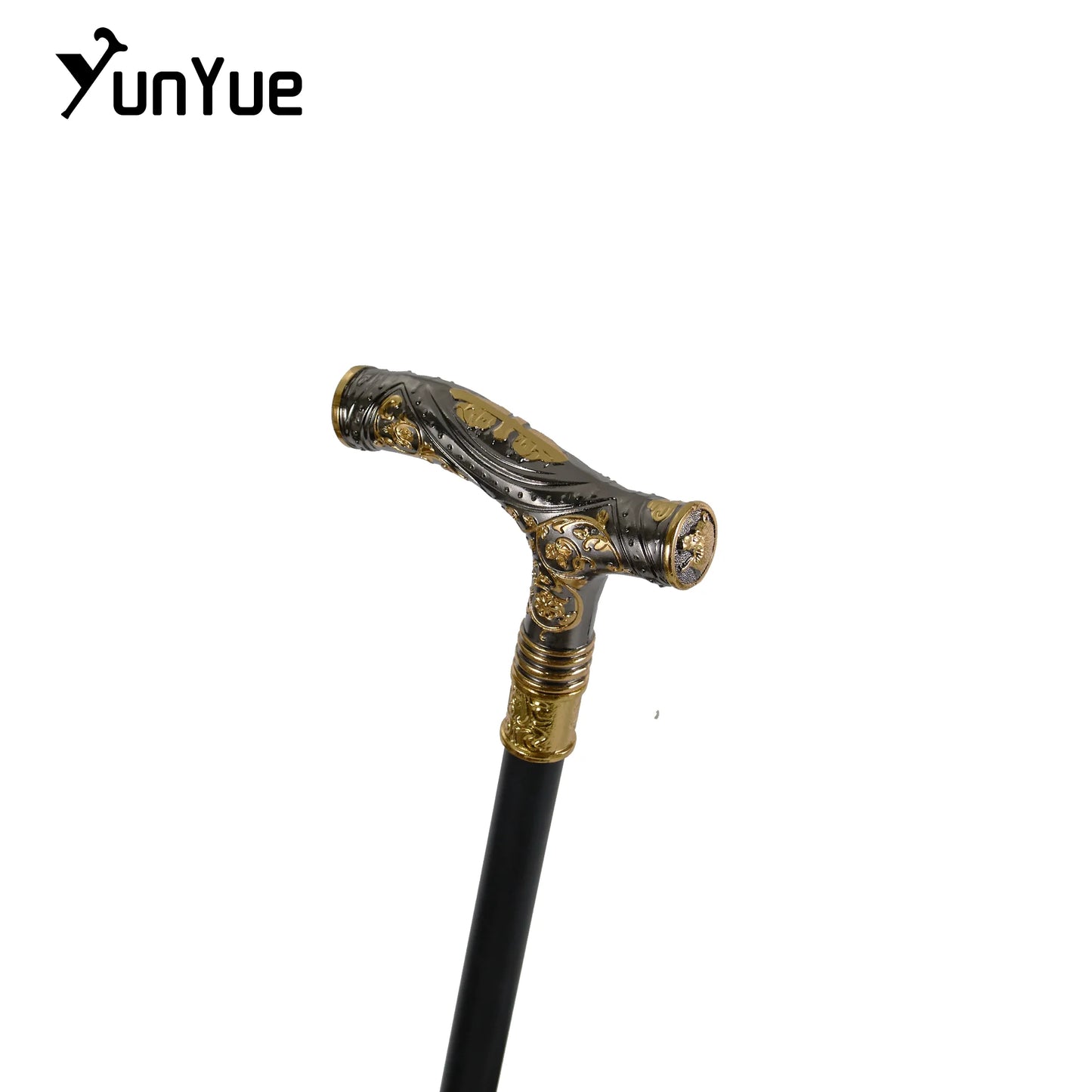 Black Gold Bears Metals Carving Walking Cane Gentleman Collections Fashion Elegant Walking Stick Cosplay Film Props Party Cane