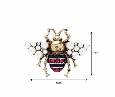 Stunning vintage look gold plated gold honey bee brooch suit coat broach pin z7p