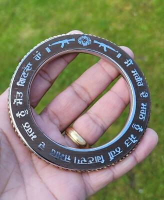 Stainless Steel Kara Sant Bhindranwale words Gurmukhi Kada Sikh Singh Bangle i16