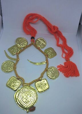 Punjabi Folk Cultural Bhangra Gidha Kaintha Taweets in Orange thread necklace T1