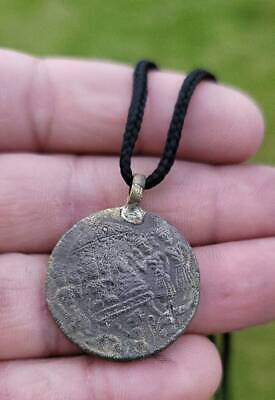 Hindu Hanuman Ram Darbar Token Coin Ram Raj pendant Locket in black thread PP21