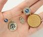 Stunning gold plated muslim evil eye protection allah koran brooch broach pin z4