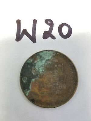Antique Silver Plated Jai Mata Di Hindu Devi Pindi God Good Luck Token Coin W20