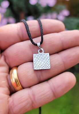 Small Punjabi Sikh Singh Silver Tone Eik onkar Square pendant Necklace LL31