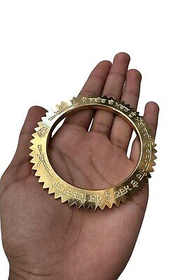 Sant Bhindranwale Kara Gurmukhi Tooth Kada Gold Silver Plated Saw Sun Bangle OF7
