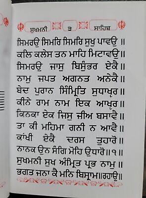 Sikh Sukhmani Sahib Ji Bani Sukhmanee Panjabi Gutka Punjabi Gurmukhi Book A1A