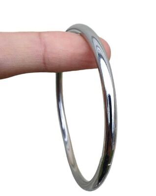 Chrome Plated Kara Smooth Thin Bangle Sikh Bracelet Singh Kaur Khalsa Kada V34