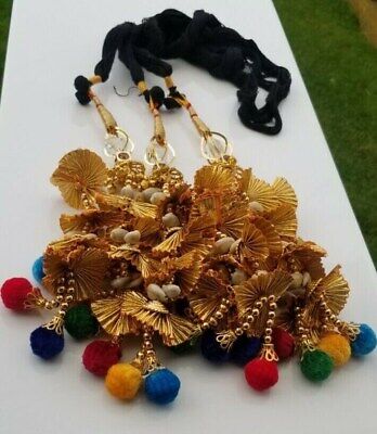 Indian punjabi parandi mehndi jagoo mirror bridal patiala paranda hair braid mg1