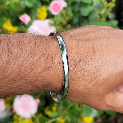 Chrome plated smooth plain sikh singh kaur khalsa kara kada bracelet bangle d7