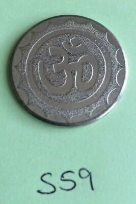 Silver Plated Laxmi Ganesh Ji Hindu OM Legend Good Luck Coin Gift Token 59