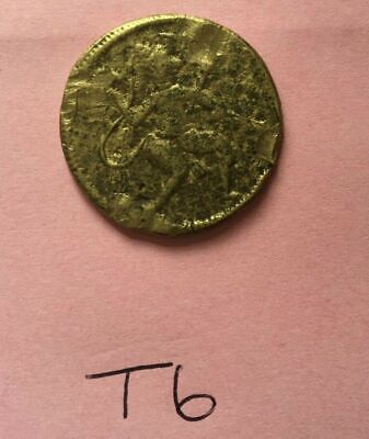 Rare Antique Brass Hindu Ram Darbar Hanuman with Gada Good Luck Gift Token T6