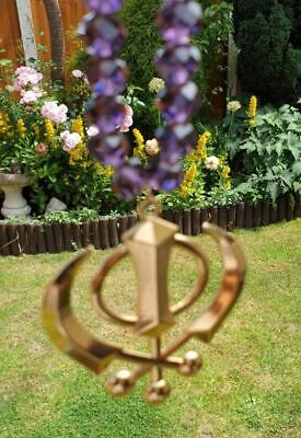 Gold Plated Khanda Hanger Pendant Punjabi Kaur Sikh Singh Car Rear Mirror Mala R