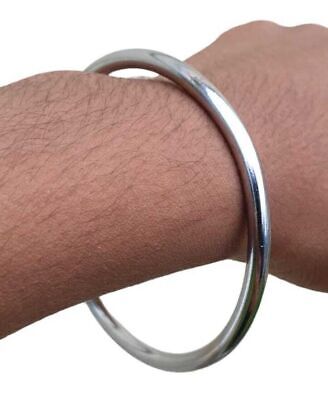 Chrome Plated Kara Smooth Thin Bangle Sikh Bracelet Singh Kaur Khalsa Kada V34