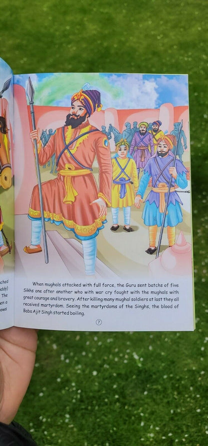 Chaar sahibzaade sikh kids comic story book by dr. ajit singh aulakh english mc