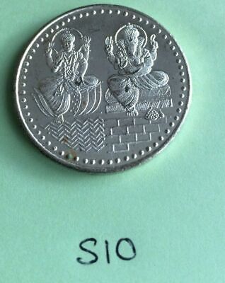 Silver plated Laxmi Ganesh Ji Hindu OM Legend Good Luck Coin Gift for XMas S10