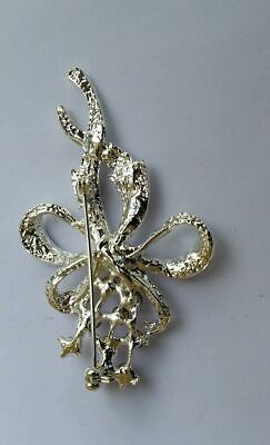 Stunning Silver Plated Flower Brooch Brooch Cake Pin with Pink DIAMANTE XMAS