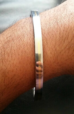 Stunning Stainless Steel BRASS Line Smooth Plain Sikh Singh Kaur KARA Bangle N5