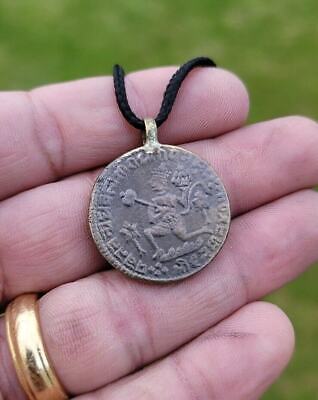 Hindu Hanuman Ram Darbar Token Coin Ram Raj pendant Locket in black thread PP21