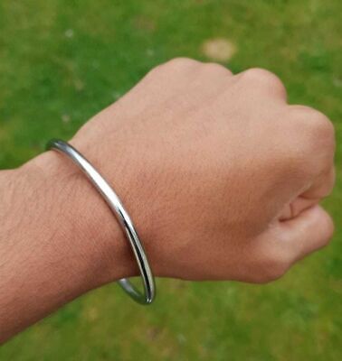 Chrome Plated Kara Smooth Thin Bangle Sikh Bracelet Singh Kaur Khalsa Kada V34