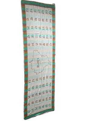 Gurmukhi Urra Airra Alphabet Panjabi Woolen Shawl Punjab Map Indian Stole Lohi