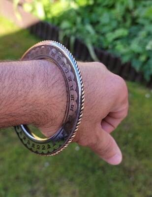 Stainless Steel Kara Sant Bhindranwale words Gurmukhi Kada Sikh Singh Bangle i17