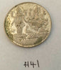 Om Goddess of wealth Lakshmi Ganesh Good Luck Coin Gift Token H41 Silver Plated