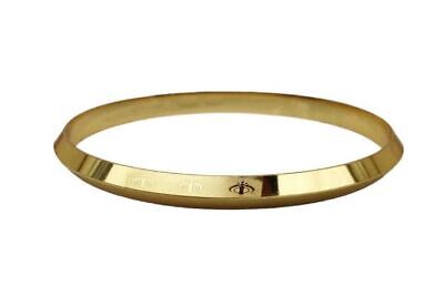 Sikh Khanda Kara Laser Engraved Gold Plated Bangle Singh Kaur Khalsa Kada CC34